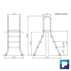 Échelle pour piscine 1,00m