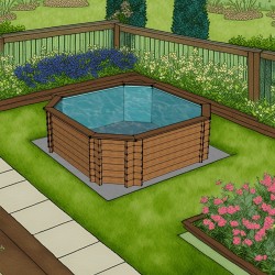 Achteckig 4,7 x 5,1 x 1,35m