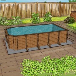 Halbachteckig 4,0 x 9,9 x 1,2m