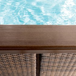 RATTAN-Rand in Kaffeefarbe, 1m